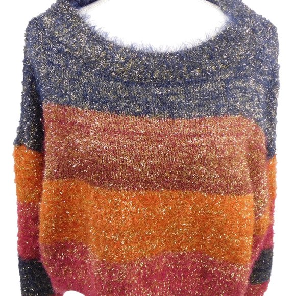 Forever 21 Women Sweater Medium Multi Block Stripe - Picture 1 of 9